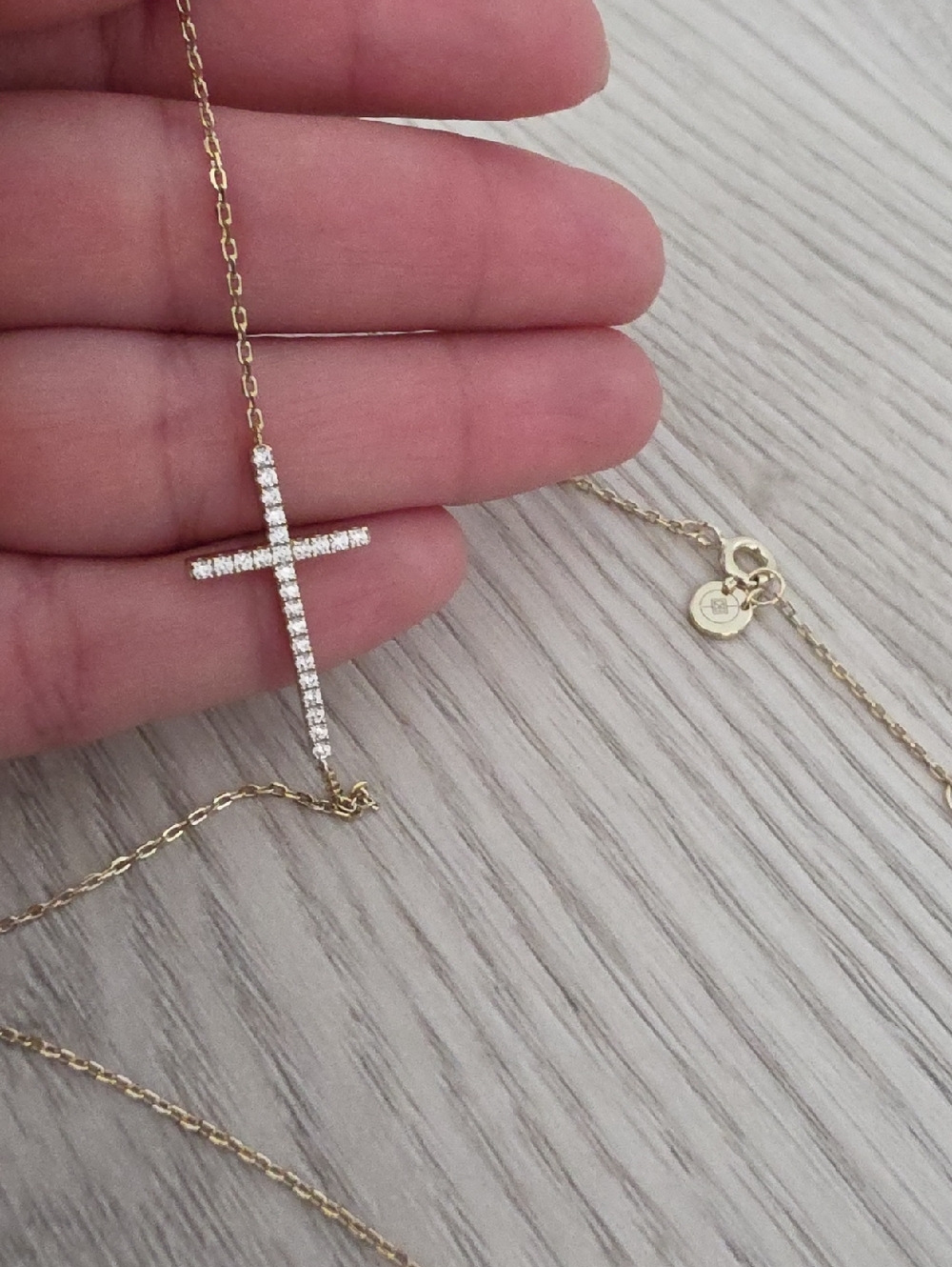 Eklexic Elegant Gold Horizontal Cross Necklace